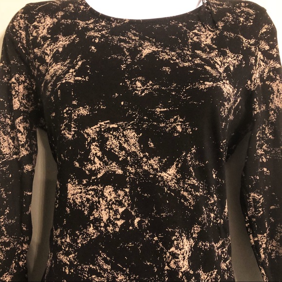 NWOT H&M Black Splatter Paint Long Sleeve Dress M - Picture 2 of 5